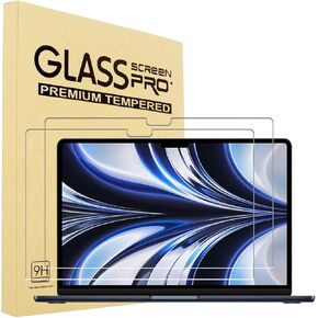 2 Pack Tempered Glass Screen Protector For MacBook Air 15 (2023 Released M2 Chip A2941, 2024 Released M3 Chip A3114) Laptop, 9H Hardness,Bubble Free