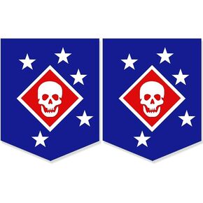 2-Pack: Blue MARSOC Raiders Logo Sticker (us Marine Corps Vinyl Decal for car Cell Phone or Laptop (2.5 inch) USMC LIC.