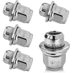 Msyuusr 10PCS M12x1.5 Lug Nuts Set, Wheel Lug Nuts, Chrome Closed End Mag Seat Lug Nuts Replacement Parts OEM#90084-94001 Toyota Lug Nuts, Lug Nut Lock Set for Toyota Camry Prius Tacoma (10PCS)