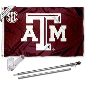 College Flags & Banners Co. Texas A&M Aggies SEC Flag with Pole and Bracket Kit