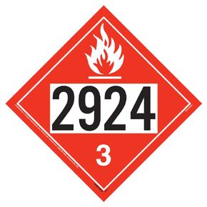 2924 Placard, Class 3 Flammable Liquid 25-pk. - 10.75" x 10.75" Removable Self Adhesive Economy Vinyl for Short-Term Applications - J. J. Keller - Complies with DOT Hazmat Placard Requirements
