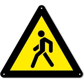 Caution Pedestrian Crosswalk Sign - 8 Inch Triangle PVC Safety Sign - Premium PVC Sign For Workplace Warehouse Jobsite OSHA Regulation - Weather Proof Fade Resistant - Made In USA - PVC0034