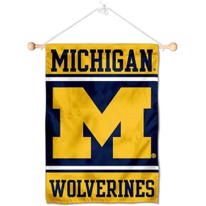 College Flags & Banners Co. Michigan Team University Wolverines Window Wall Banner Hanging Flag with Suction Cup