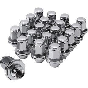 M14X1.5mm Wheel Lug Nuts Chrome - 14x1.5mm, 1.80 Inch 7/8 22mm Hex Mag Washer Compatible With Toyota Lexus Vehicle Tundra Sequoia Land Cruiser LX LX470 LX570 Replace# 611-277 90942-01103 (20PCS)