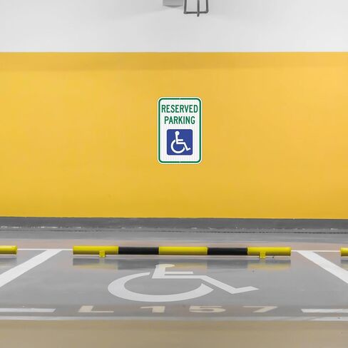 OLANZU Handicap Parking Sign - Pack of 12 - Handicap sign - 12" x 18" Engineer Grade - Handicapped Parking Sign - 0.06 Inch Aluminum - UV Protected & Weather Resistant - Reserved Parking Sign in Saudi Arabia