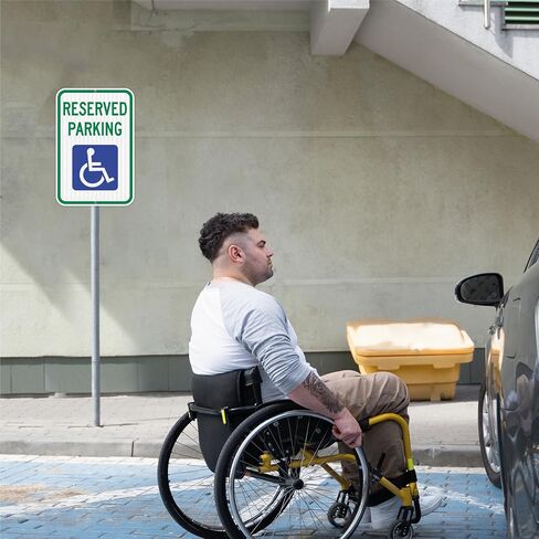 OLANZU Handicap Parking Sign - Pack of 12 - Handicap sign - 12" x 18" Engineer Grade - Handicapped Parking Sign - 0.06 Inch Aluminum - UV Protected & Weather Resistant - Reserved Parking Sign in Saudi Arabia