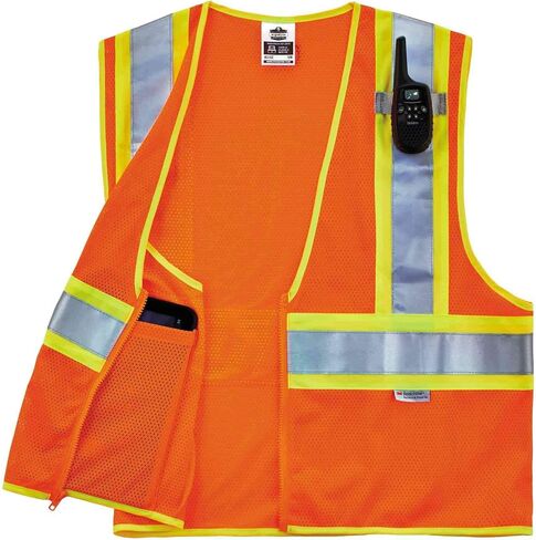 Ergodyne Unisex S/M Class 2 Two Tone Mesh Vest, Orange, Small-Medium US in Kuwait