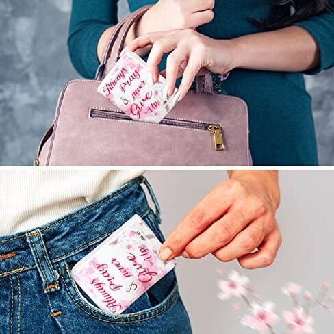 Funeral Pocket Tissues Travel Packs Paper Facial Tissues Bulk Mini Tissues Packs Small Pack of Tissues with Sayings, Always Pray and Never Give up for Funeral Favors (100 Pack) in Saudi Arabia