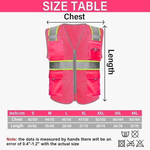 HYCOPROT High Visibility Mesh Reflective Safety Vests with Pockets and Zipper, Meets ANSI/ISEA Standards in Saudi Arabia