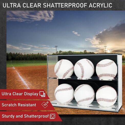 Acrylic Baseball Display Case, Baseball Wall Holder, Clear Baseball Ring Display Case, Baseball Display Cases for Balls, Ring,Swap Insert for Dual Function,Baseball Gifts for Boys 8-12 in Kuwait