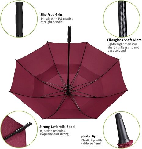 BAGAIL Golf Umbrella Large Oversize Double Canopy Vented Automatic Open Stick Umbrellas for Men and Women in Saudi Arabia