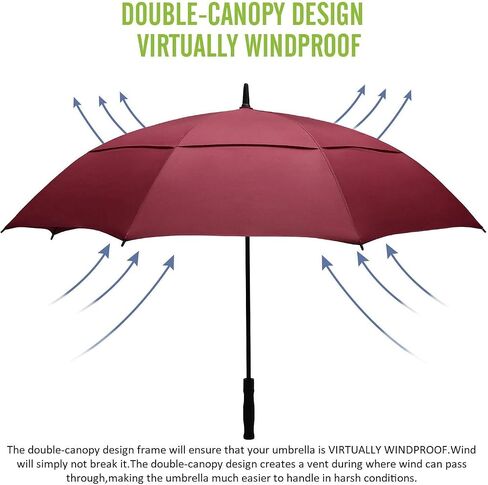 BAGAIL Golf Umbrella Large Oversize Double Canopy Vented Automatic Open Stick Umbrellas for Men and Women in Saudi Arabia
