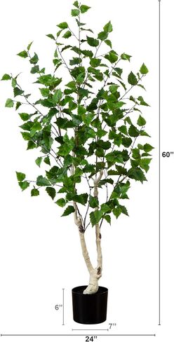 Nearly Natural 6ft. Artificial Birch Tree with Real Touch Leaves in Saudi Arabia