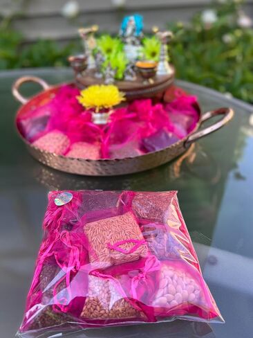مجموعة Navadhanya Pooja - كل عبوة 40 جرامًا - إجمالي 9 عبوات حوالي 360 جرام - Gruhapravesam - Satyanarayana - Navaratri - Navagraha - 9 حبوب - 9 كواكب - طقوس هندوسية - معبأة بشكل جميل للمنزل ومعبد Puja (Navadhanyam) in Saudi Arabia