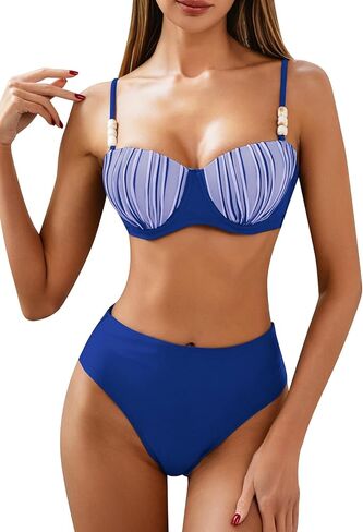 Modihito Women's high-Waisted Bikini pushes up Two Swimsuits. in Saudi Arabia