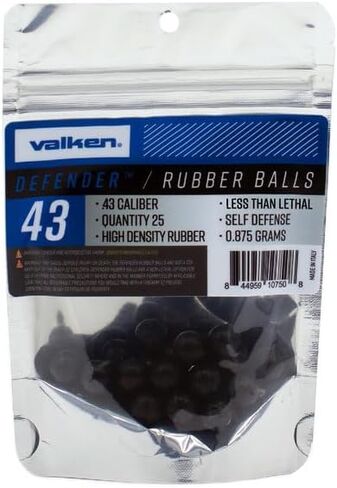 Valken Defender Rubber Balls 68 Caliber, Black in Saudi Arabia