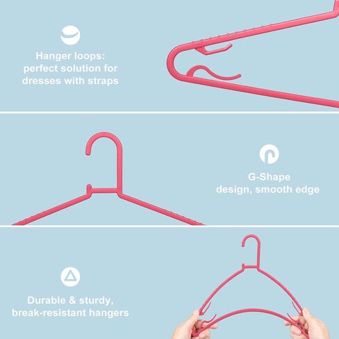 Black Plastic Hangers 50 Pack, Light Weight Durable Clothes Hangers G-Shape Standard Size Non-Slip Coat Hanger Adult Clothes Hangers for Laundry & Everyday Use -Slim & Space Saving in Saudi Arabia