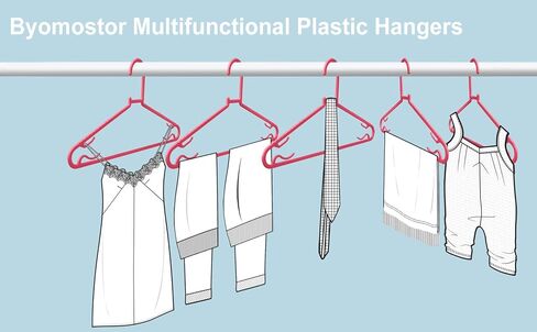 Black Plastic Hangers 50 Pack, Light Weight Durable Clothes Hangers G-Shape Standard Size Non-Slip Coat Hanger Adult Clothes Hangers for Laundry & Everyday Use -Slim & Space Saving in Saudi Arabia