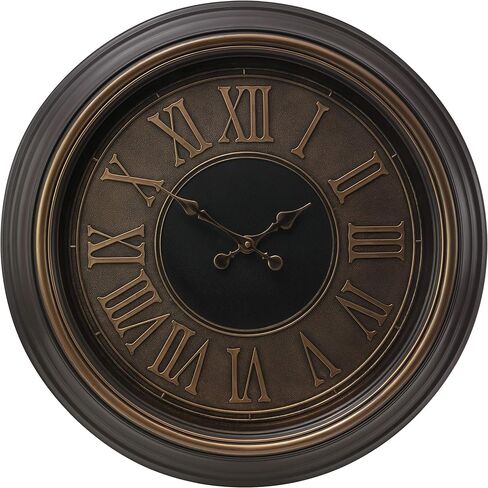 Kiera Grace Decorative Round Wall Clocks, Bronze, Black in Kuwait