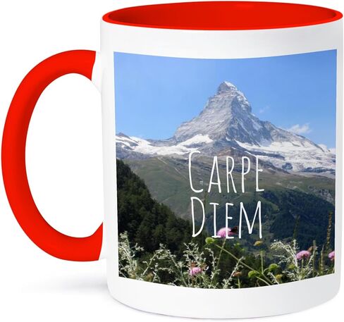 3dRose Carpe Diem-Seize the Day inspiring words-Motivational mountain photography Mug, 11 oz, Black in Saudi Arabia
