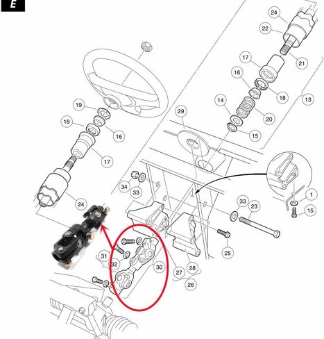Club Car DS Shaft Intermediate Steering Joint استبدال OEM # 1012454، 103601601، 1013861 in Kuwait