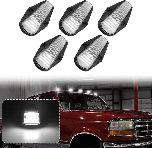 LED Cab Roof Marker Lights Compatible with F150 F250 1984-1996 & F250 HD 1997 & F350 1984-1997 & F Super Duty 1988-1997 Running Top Marker Lamp (Smoked Lens & Amber Light) in Kuwait