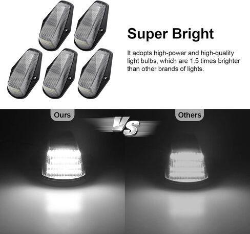LED Cab Roof Marker Lights Compatible with F150 F250 1984-1996 & F250 HD 1997 & F350 1984-1997 & F Super Duty 1988-1997 Running Top Marker Lamp (Smoked Lens & Amber Light) in Kuwait