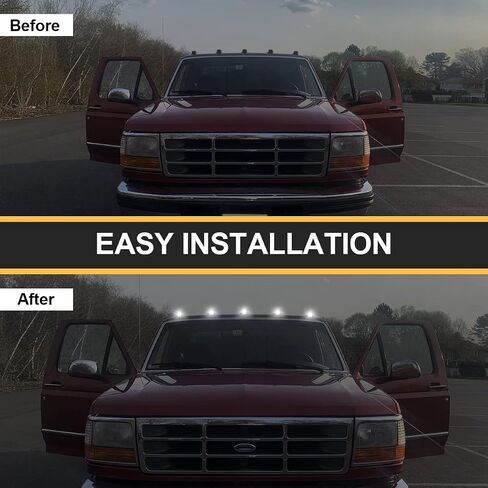 LED Cab Roof Marker Lights Compatible with F150 F250 1984-1996 & F250 HD 1997 & F350 1984-1997 & F Super Duty 1988-1997 Running Top Marker Lamp (Smoked Lens & Amber Light) in Kuwait