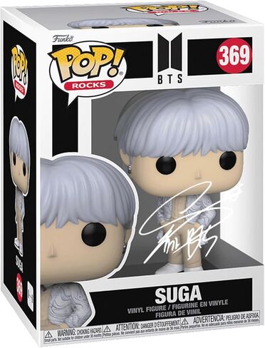 BTS Suga #369 Facsimile Signed Reprint Laser Autographed Funko POP! Rocks Figurine with Protector Case in Saudi Arabia