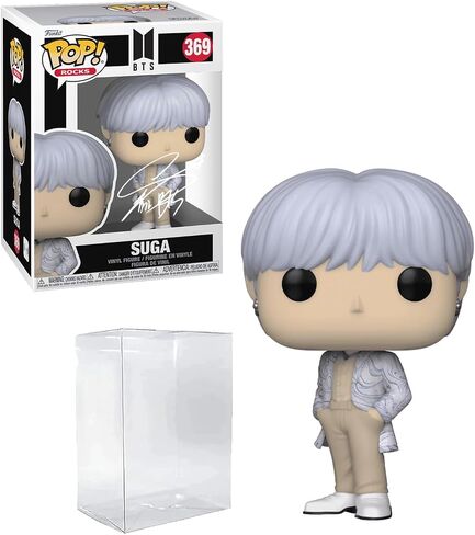 BTS Suga #369 Facsimile Signed Reprint Laser Autographed Funko POP! Rocks Figurine with Protector Case in Saudi Arabia