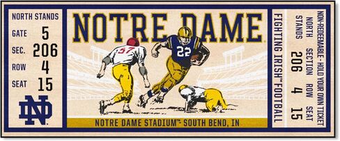 FANMATS 23145 NCAA - Notre Dame Fighting Irish Ticket Design Runner Rug - 30in. x 72in. | Sports Fan Area Rug, Home Decor Rug and Tailgating Mat in Saudi Arabia