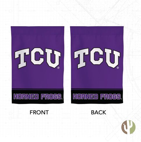 Desert Cactus Texas Christian University Garden Flag Horned Frogs TCU Banner 100% Polyester (Design B) in Saudi Arabia