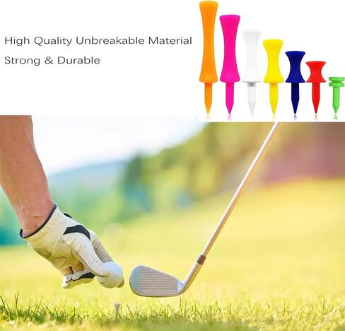 70 Pack Plastic Golf Tees 1", 1 1/4", 1 1/2", 1 3/4", 2", 2 1/4", 2 3/4" Available, Multi-Color Wear-Resistant Portable Golf Ball Tees, Golf Step Down Tees in Saudi Arabia