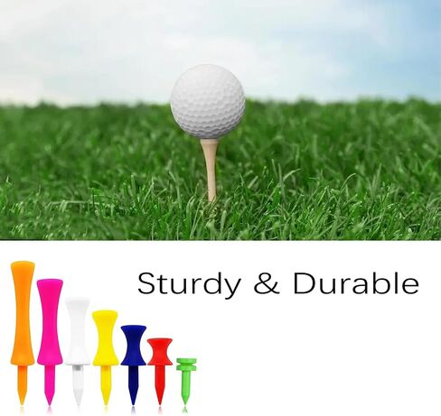 70 Pack Plastic Golf Tees 1", 1 1/4", 1 1/2", 1 3/4", 2", 2 1/4", 2 3/4" Available, Multi-Color Wear-Resistant Portable Golf Ball Tees, Golf Step Down Tees in Saudi Arabia