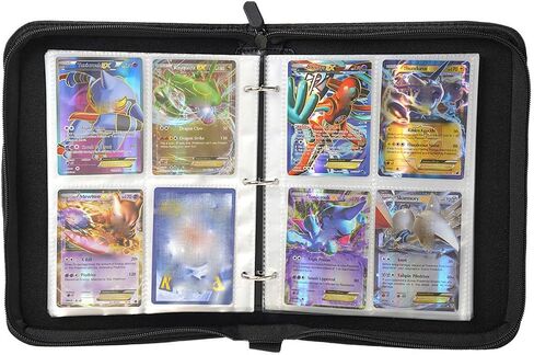 4 Pocket Trading Card Pages Sleeves Protector for 3 Ring Small Binders Double Sided Top Loading 50 Pages 400 Regular Cards in Kuwait