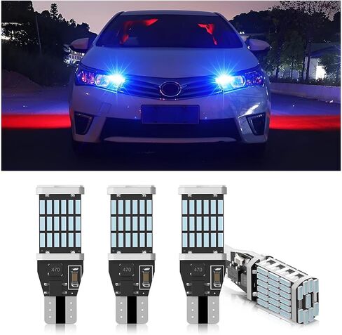 4 عبوات من مصابيح LED العكسية للسيارة، شرائح T15 4014 45SMD لمبة وامضة احتياطية، مصباح إشارة الانعطاف بدون خطأ في فرامل السيارة، غير قطبية 12 فولت تيار مستمر W16W (أصفر) in Saudi Arabia