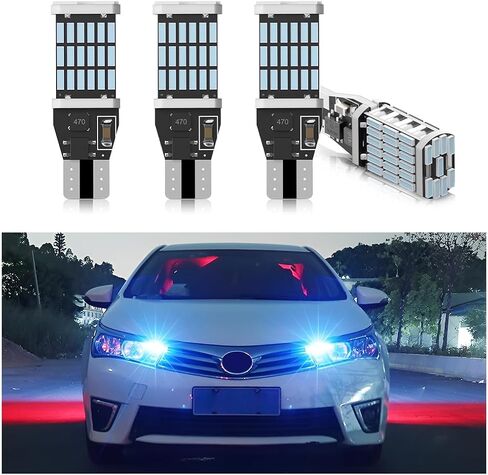 4 عبوات من مصابيح LED العكسية للسيارة، شرائح T15 4014 45SMD لمبة وامضة احتياطية، مصباح إشارة الانعطاف بدون خطأ في فرامل السيارة، غير قطبية 12 فولت تيار مستمر W16W (أصفر) in Saudi Arabia