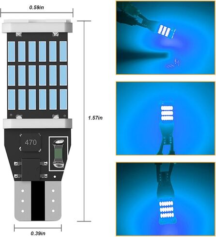 4 عبوات من مصابيح LED العكسية للسيارة، شرائح T15 4014 45SMD لمبة وامضة احتياطية، مصباح إشارة الانعطاف بدون خطأ في فرامل السيارة، غير قطبية 12 فولت تيار مستمر W16W (أصفر) in Saudi Arabia