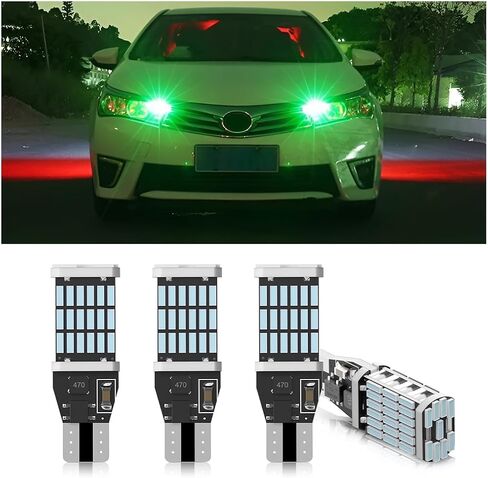4 عبوات من مصابيح LED العكسية للسيارة، شرائح T15 4014 45SMD لمبة وامضة احتياطية، مصباح إشارة الانعطاف بدون خطأ في فرامل السيارة، غير قطبية 12 فولت تيار مستمر W16W (أصفر) in Saudi Arabia