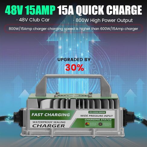 شاحن بطارية عربة الجولف Club Car DS/Precedent، قابس دائري من النوع 3 دبابيس لطراز ClubCar 48 فولت، شاحن ذكي بقدرة 15 أمبير in Kuwait