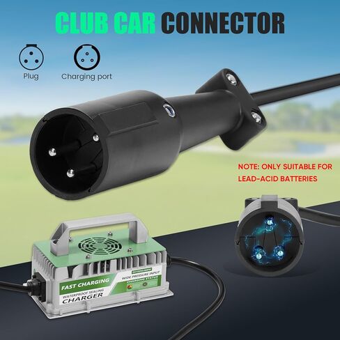 شاحن بطارية عربة الجولف Club Car DS/Precedent، قابس دائري من النوع 3 دبابيس لطراز ClubCar 48 فولت، شاحن ذكي بقدرة 15 أمبير in Kuwait