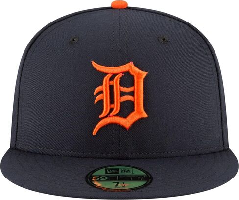 قبعة New Era 59Fifty Hat Detroit Tigers MLB Authentic Road باللون الأزرق الداكن (7 5/8) in Saudi Arabia