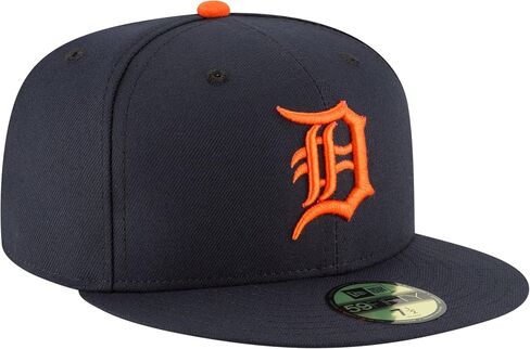 قبعة New Era 59Fifty Hat Detroit Tigers MLB Authentic Road باللون الأزرق الداكن (7 5/8) in Saudi Arabia