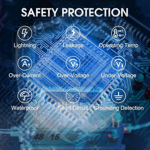 36 فولت 18 أمبير شاحن بطارية عربة الجولف 2-Pin D نمط التوصيل شاحن متوافق مع عربات الجولف EZGO TXT (حمض الرصاص) in Kuwait