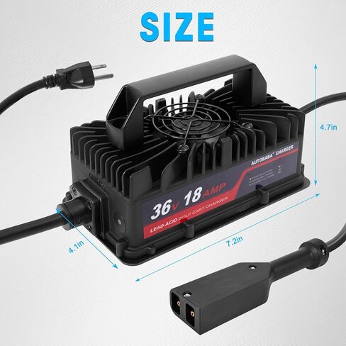 36 فولت 18 أمبير شاحن بطارية عربة الجولف 2-Pin D نمط التوصيل شاحن متوافق مع عربات الجولف EZGO TXT (حمض الرصاص) in Kuwait