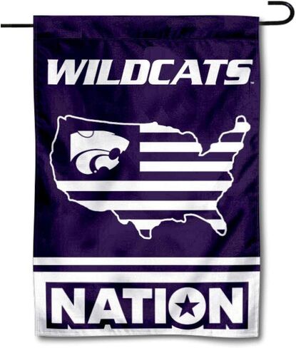 College Flags & Banners Co. Kansas State Wildcats Garden Flag with USA Stars and Stripes in Saudi Arabia