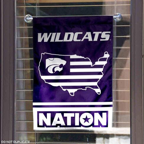 College Flags & Banners Co. Kansas State Wildcats Garden Flag with USA Stars and Stripes in Saudi Arabia