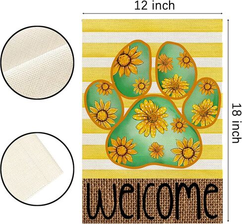 Summer Decorations Hello Summer Garden Flag Spring Floral Decor Summer Sunflower Dog Paw Banner Spring Summer Decorations for Home Party in Saudi Arabia