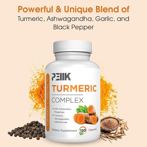 Turmeric Curcumin with Black Pepper & Ashwagandha - High Absorption Ultra Potent Turmeric Supplement with 95% Curcuminoids, BioPerine & Ashwagandha - Turmeric Capsules for Joint Support 90 Capsules in Saudi Arabia