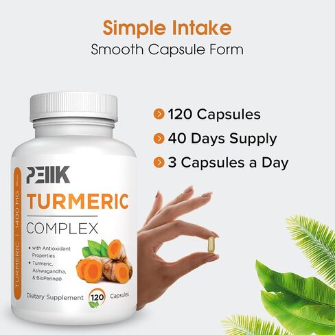Turmeric Curcumin with Black Pepper & Ashwagandha - High Absorption Ultra Potent Turmeric Supplement with 95% Curcuminoids, BioPerine & Ashwagandha - Turmeric Capsules for Joint Support 90 Capsules in Saudi Arabia